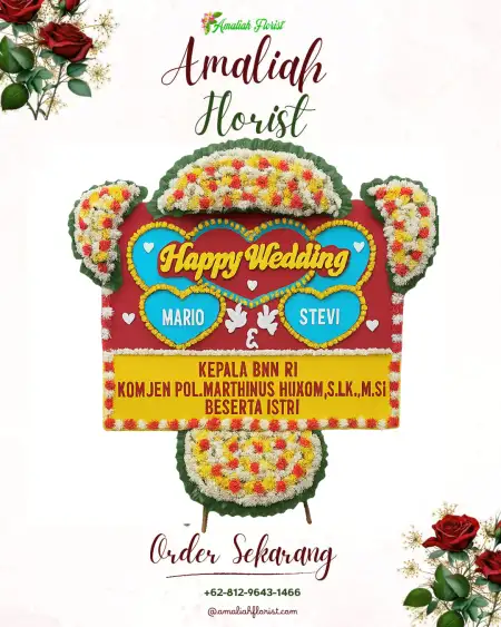 Papan Bunga Pernikahan Kalisabuk